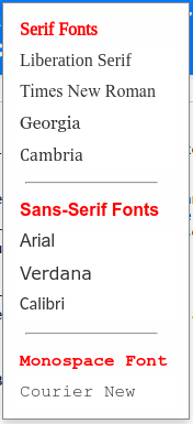Font choice